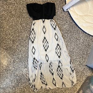 Miss Chievous Black and White Strapless Sundress